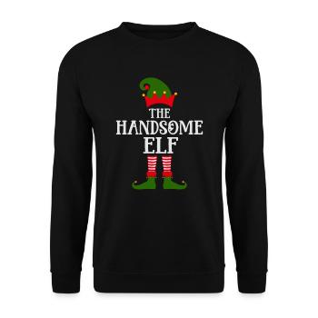 Fun Le beau design de Noël Elfe - Sweat-shirt Unisexe - noir - Devant - Alina (178cm) & Michal (187cm)