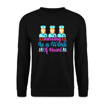 INFIRMIÈRE Les soins infirmiers sont un travail de cœur - Sweat-shirt Unisexe - noir - Devant - Alina (178cm) & Michal (187cm)