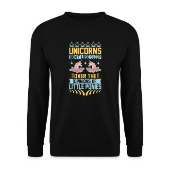Les licornes licornes ne perdent pas le sommeil - Sweat-shirt Unisexe - noir - Devant - Alina (178cm) & Michal (187cm)