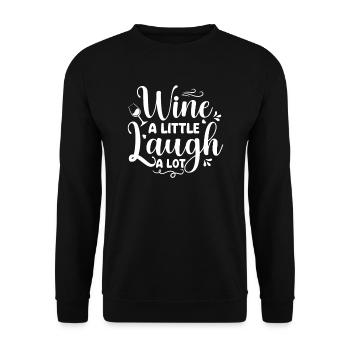 Wein ein wenig lacht viel - Unisex Pullover - Schwarz - Vorne - Alina (178cm) & Michal (187cm)