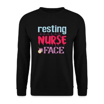 KRANKENSCHWESTER Resting nurse face - Unisex Pullover - Schwarz - Vorne - Alina (178cm) & Michal (187cm)