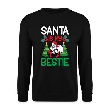 Noël Père Noël mon meilleur ami - Sweat-shirt Unisexe - noir - Devant - Alina (178cm) & Michal (187cm)