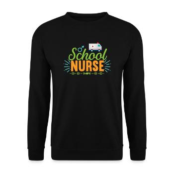 KRANKENSCHWESTER School Nurse - Unisex Pullover - Schwarz - Vorne - Alina (178cm) & Michal (187cm)