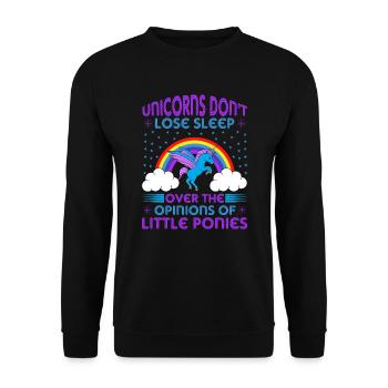 Les licornes licornes ne perdent pas le sommeil - Sweat-shirt Unisexe - noir - Devant - Alina (178cm) & Michal (187cm)