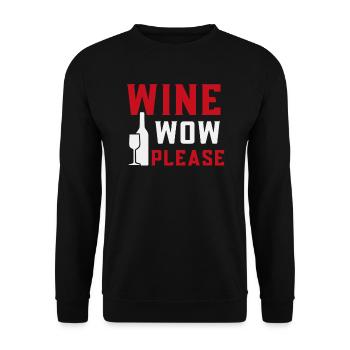 Wine now please - Unisex Sweatshirt - black - Front - Alina (178cm) & Michal (187cm)