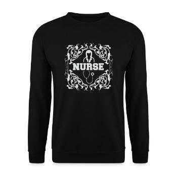 Krankenschwester - Unisex Pullover - Schwarz - Vorne - Alina (178cm) & Michal (187cm)