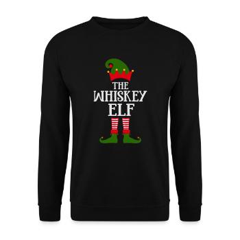 Lustiges Die Whiskey-Elfe Christmas Design - Unisex Pullover - Schwarz - Vorne - Alina (178cm) & Michal (187cm)