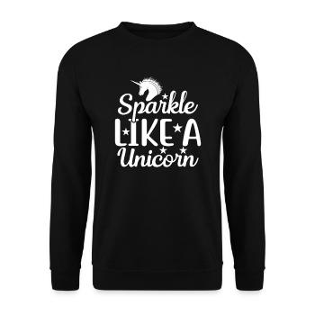 Glitter like a unicorn Unicorn - Unisex Sweatshirt - black - Front - Alina (178cm) & Michal (187cm)