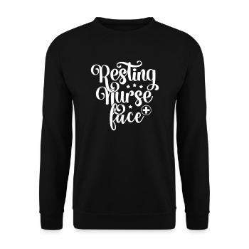 Resting Nurse Face - Unisex Sweatshirt - black - Front - Alina (178cm) & Michal (187cm)