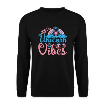 Einhorn Vibes Licorne - Sweat-shirt Unisexe - noir - Devant - Alina (178cm) & Michal (187cm)