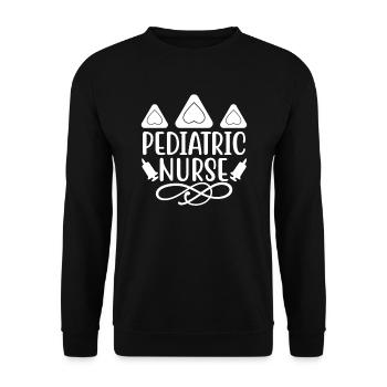Kinderkrankenschwester - Unisex Pullover - Schwarz - Vorne - Alina (178cm) & Michal (187cm)