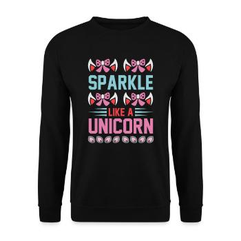 Glitzern wie ein Einhorn Unicorn - Unisex Pullover - Schwarz - Vorne - Alina (178cm) & Michal (187cm)
