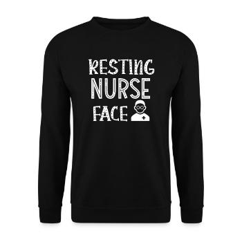 Resting Nurse Face - Unisex Pullover - Schwarz - Vorne - Alina (178cm) & Michal (187cm)