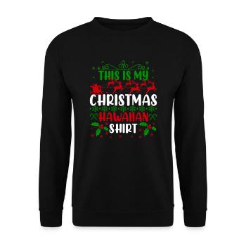 Hässliches Weihnachts-Hawaiihemd Ugly Christmas - Unisex Pullover - Schwarz - Vorne - Alina (178cm) & Michal (187cm)