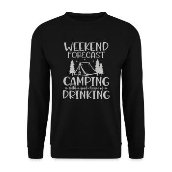 Hiking Hikers Camping funny saying - Unisex Sweatshirt - black - Front - Alina (178cm) & Michal (187cm)
