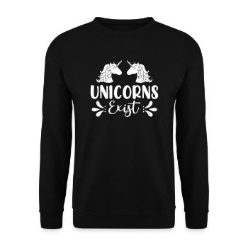 Unicorns exist Unicorn - Unisex Sweatshirt - black - Front - Alina (178cm) & Michal (187cm)