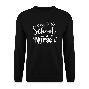 school nurse - Unisex Sweatshirt - black - Front - Alina (178cm) & Michal (187cm)