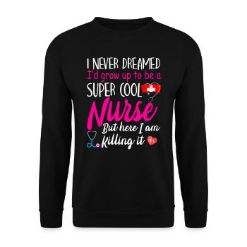 Infirmière super cool - Sweat-shirt Unisexe - noir - Devant - Alina (178cm) & Michal (187cm)