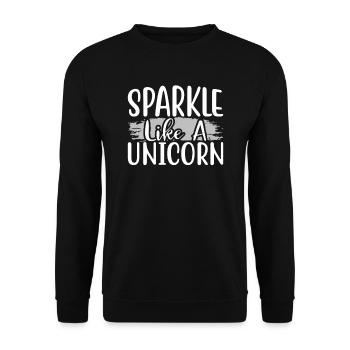 Funkeln wie ein Einhorn Unicorn - Unisex Pullover - Schwarz - Vorne - Alina (178cm) & Michal (187cm)