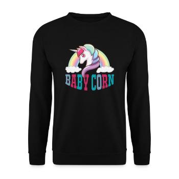 Einhorn UNICORN Bébé - Sweat-shirt Unisexe - noir - Devant - Alina (178cm) & Michal (187cm)