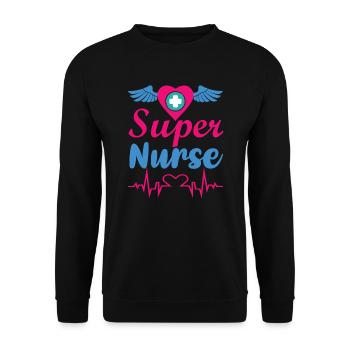 NURSE Nurse - Unisex Sweatshirt - black - Front - Alina (178cm) & Michal (187cm)