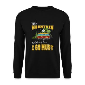 Hiking Nature Mountain Mountains - Unisex Sweatshirt - black - Front - Alina (178cm) & Michal (187cm)