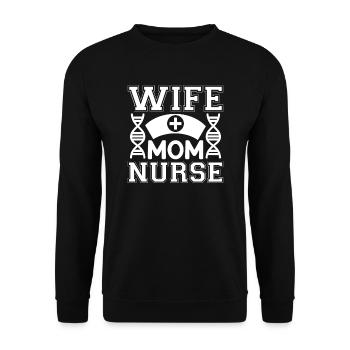 Wife Mom Nurse - Unisex Sweatshirt - black - Front - Alina (178cm) & Michal (187cm)