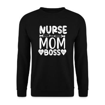 Krankenschwester Mom Boss - Unisex Pullover - Schwarz - Vorne - Alina (178cm) & Michal (187cm)