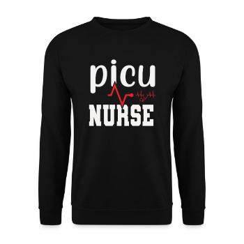 Picu Krankenschwester - Unisex Pullover - Schwarz - Vorne - Alina (178cm) & Michal (187cm)