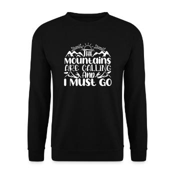 Die Berge rufen - Unisex Pullover - Schwarz - Vorne - Alina (178cm) & Michal (187cm)