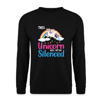 Licorne Einhorn réduite au silence - Sweat-shirt Unisexe - noir - Devant - Alina (178cm) & Michal (187cm)