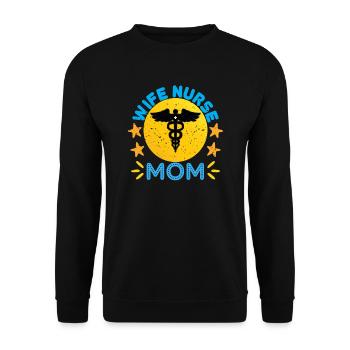 NURSE Wife nurse mom - Unisex Sweatshirt - black - Front - Alina (178cm) & Michal (187cm)