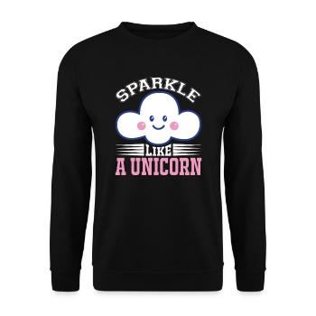 Glitter like a unicorn Unicorn - Unisex Sweatshirt - black - Front - Alina (178cm) & Michal (187cm)