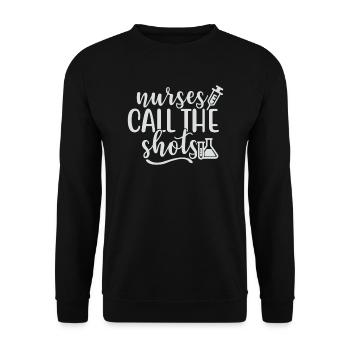 KRANKENSCHWESTERN HABEN DAS SAGEN - Unisex Pullover - Schwarz - Vorne - Alina (178cm) & Michal (187cm)