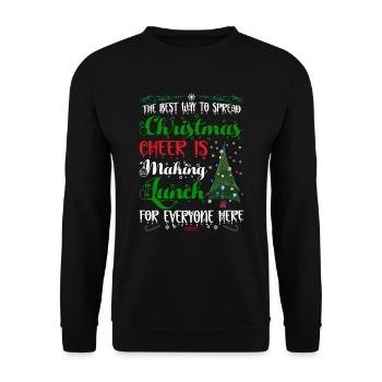Hässliches Weihnachtsessen Weihnachtszeit - Unisex Pullover - Schwarz - Vorne - Alina (178cm) & Michal (187cm)