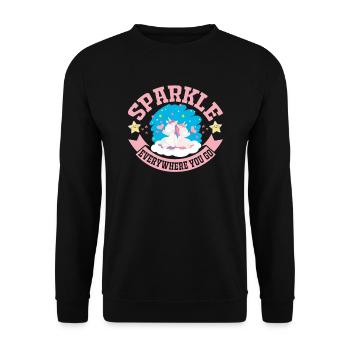 Einhorn UNICORN sparkle everywhe - Unisex Pullover - Schwarz - Vorne - Alina (178cm) & Michal (187cm)