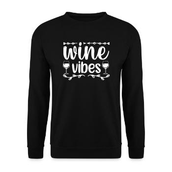 Wein Vibes - Unisex Pullover - Schwarz - Vorne - Alina (178cm) & Michal (187cm)