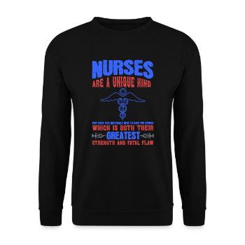 NURSE Nurses are a unique child - Unisex Sweatshirt - black - Front - Alina (178cm) & Michal (187cm)