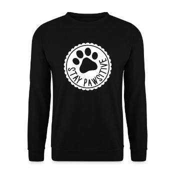 Stay Pawsitive - Unisex Sweatshirt - black - Front - Alina (178cm) & Michal (187cm)