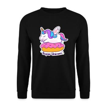 Einhorn Super Licorne - Sweat-shirt Unisexe - noir - Devant - Alina (178cm) & Michal (187cm)