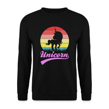 Einhorn Licorne Coucher de soleil - Sweat-shirt Unisexe - noir - Devant - Alina (178cm) & Michal (187cm)