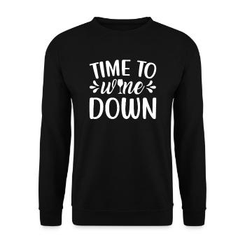 Time to drink wine - Unisex Sweatshirt - black - Front - Alina (178cm) & Michal (187cm)