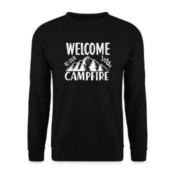 Bienvenue à nos vacances feu de camp - Sweat-shirt Unisexe - noir - Devant - Alina (178cm) & Michal (187cm)