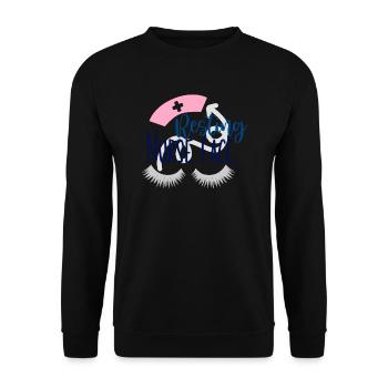 Resting Nurse Face - Unisex Pullover - Schwarz - Vorne - Alina (178cm) & Michal (187cm)