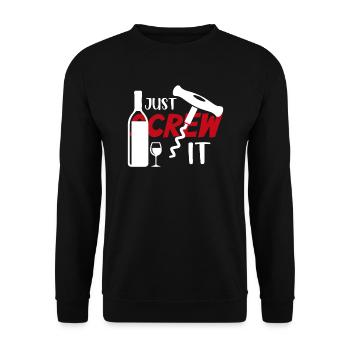 Ach schei* drauf Lieber Wein Screw it - Unisex Pullover - Schwarz - Vorne - Alina (178cm) & Michal (187cm)
