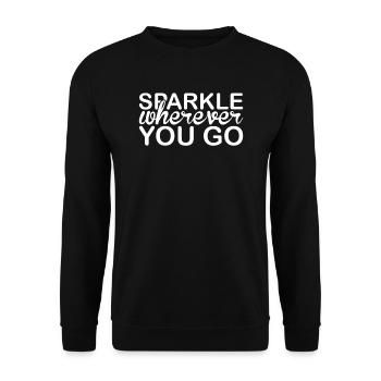 Funkeln Sie, wohin Sie auch gehen Unicorn - Unisex Pullover - Schwarz - Vorne - Alina (178cm) & Michal (187cm)