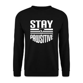 Stay Pawsitive - Unisex Sweatshirt - black - Front - Alina (178cm) & Michal (187cm)