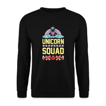 Einhorn Unicorn Squad - Unisex Pullover - Schwarz - Vorne - Alina (178cm) & Michal (187cm)
