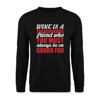 Le vin est un ami perfide - Sweat-shirt Unisexe - noir - Devant - Alina (178cm) & Michal (187cm)