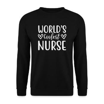 Worlds Coolest Nurse - Unisex Sweatshirt - black - Front - Alina (178cm) & Michal (187cm)
